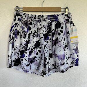NWT Zella Shorts Splatter Zelflex All Day Athletic Active Pull On UV